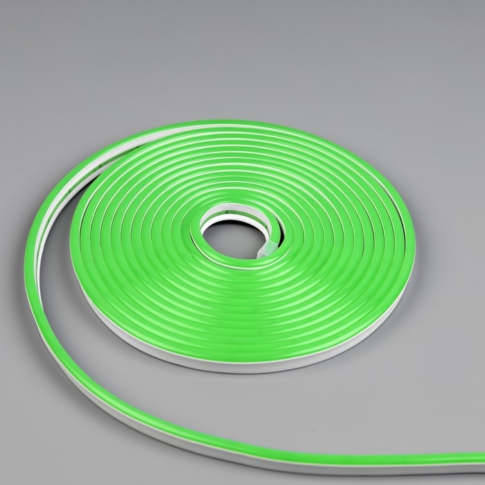 Гибкий неон Luazon Lighting 6 × 12 мм, IP65, 50 м, SMD2835, 120 LED/м, 12 В, свечение зелёное Гибкий неон Luazon Lighting 6 × 12 мм, IP65, 50 м, SMD2835, 120 LED/м, 12 В, свечение зелёное