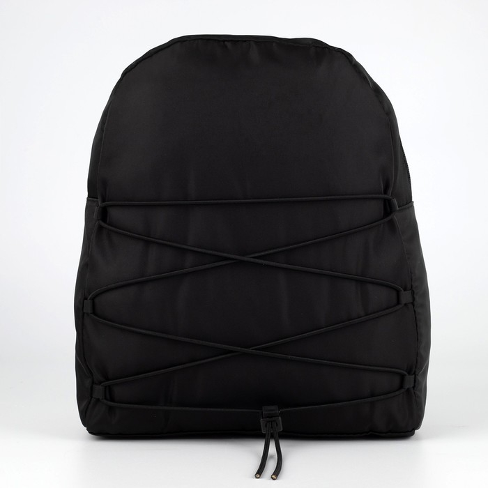 Рюкзак школьный текстильный со шнуровкой, цвет чёрный Рюкзак школьный текстильный со шнуровкой, цвет чёрный