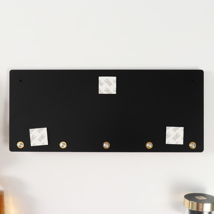 Крючки декоративные дерево "Птицы на веточке" чёрный, зеркальный 3,1х34х14,4 см