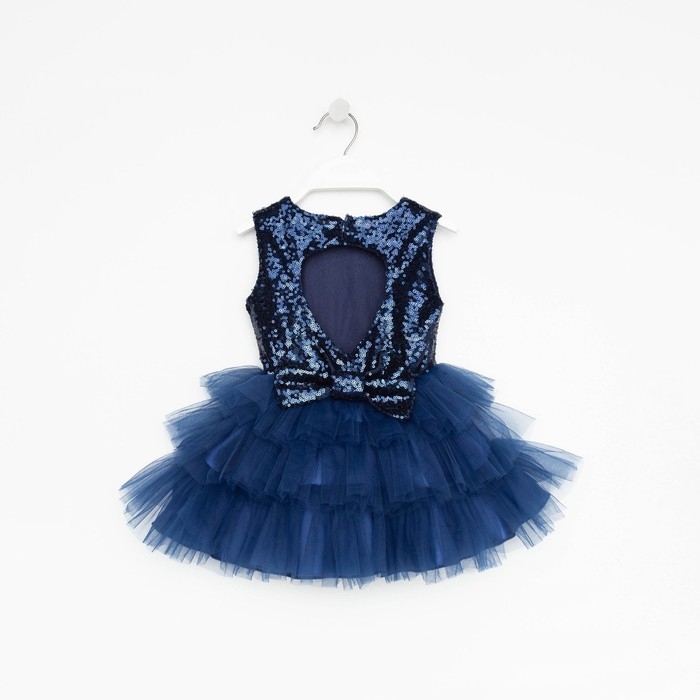 Платье для девочки с пайетками KAFTAN, размер 30 (98-104), цвет синий