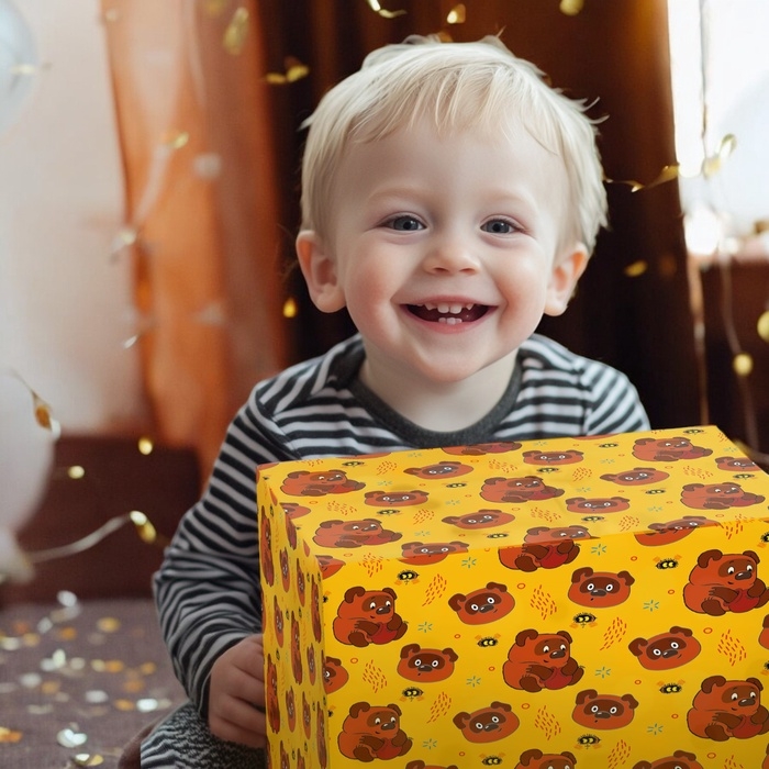 Набор упаковочной бумаги, 70 &times; 100 см, 3 листа, Винни Пух, Котёнок по имени Гав, Львёнок и