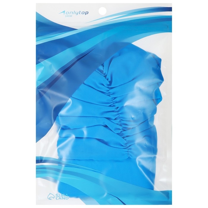 Шапочка для плавания взрослая ONLYTOP, тканевая, обхват 54-60 см, цвет бирюзовый