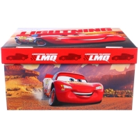 Подарочная коробка с крышкой, складная, 31х25.5х16 см, Тачки