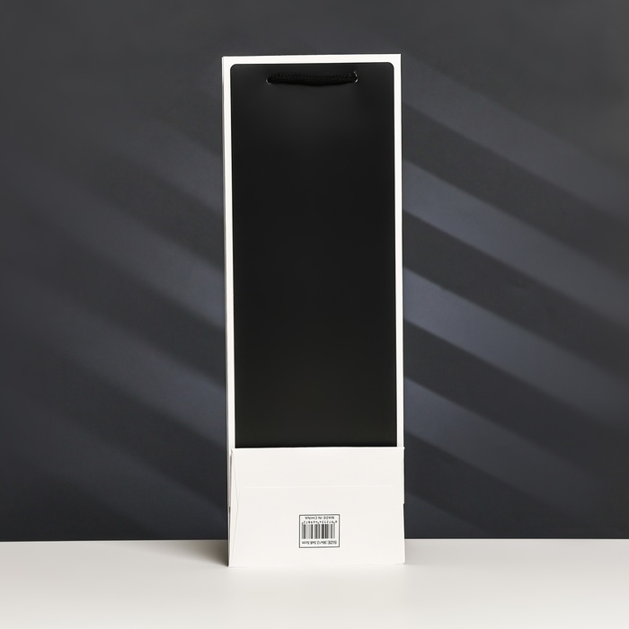 Пакет-переноска для цветов с PVC окном 12,5 &times; 8,5 &times; 36 см, черный с каймой