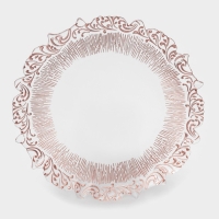 Тарелка - блюдо подстановочное &laquo;Узор&raquo;, d=33 см, цвет окантовки розовое золото