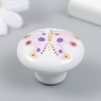 Ручка для шкатулки керамика, металл "Бабочка" 3,8х3,8х2,8 см Ручка для шкатулки керамика, металл "Бабочка" 3,8х3,8х2,8 см