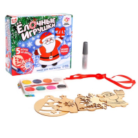 Набор для творчества &laquo;Ёлочные игрушки из дерева. Сделай сам&raquo; (Дед Мороз, снежинка, ёлочка)