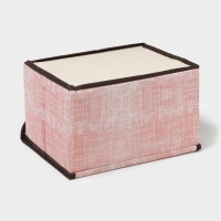 Короб стеллажный для хранения с крышкой &laquo;Ронда&raquo;, 26&times;20,5&times;16 см, цвет розовый