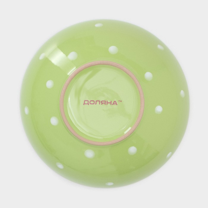 Набор тарелок керамических Доляна &laquo;Зелёный горох&raquo;, 18 предметов: 6 тарелок d=19 см, 6 тарелок d=27 см, 6 мисок d=19 см, цвет зелёный