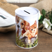 Копилка металл банка "Собаки и кошки" МИКС 12х8х8 см Копилка металл банка "Собаки и кошки" МИКС 12х8х8 см