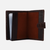 Портмоне мужское на кнопке, 3 в 1, для автодокументов, паспорта, карт, купюр, цвет коричневый Портмоне мужское на кнопке, 3 в 1, для автодокументов, паспорта, карт, купюр, цвет коричневый