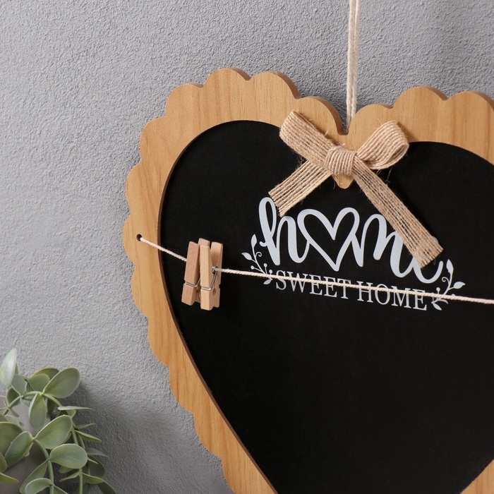 Панно МДФ Панно МДФ "Меловая доска. Сердце" с прищепками 1х28,5х29,5 см