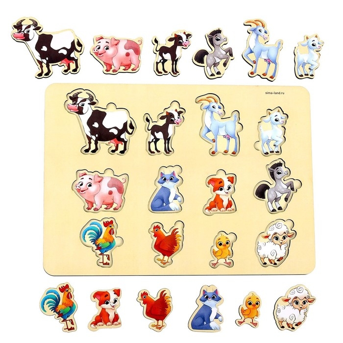 Вкладыш &laquo;Животные фермы&raquo;, 12 вкладышей