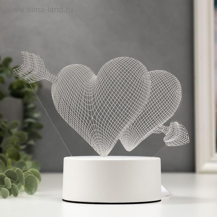 Светильник "Сердца" LED RGB от сети 9,5х18х15 см RISALUX