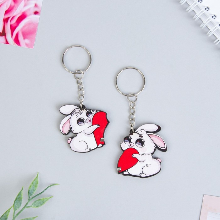 Брелок парный на магните, &laquo;Две половинки&raquo;, деревянный, 9 х 15 см