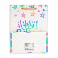Пакет ламинированный голографический &laquo;Happy Birthday&raquo;, MS 18 &times; 23 &times; 10 см