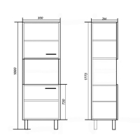Пенал для ванной комнаты "Стандарт 300", 30 х 188 х 26,6 см Пенал для ванной комнаты "Стандарт 300", 30 х 188 х 26,6 см