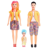 Набор кукол &laquo;Дружная семья&raquo;, 3 шт, МИКС