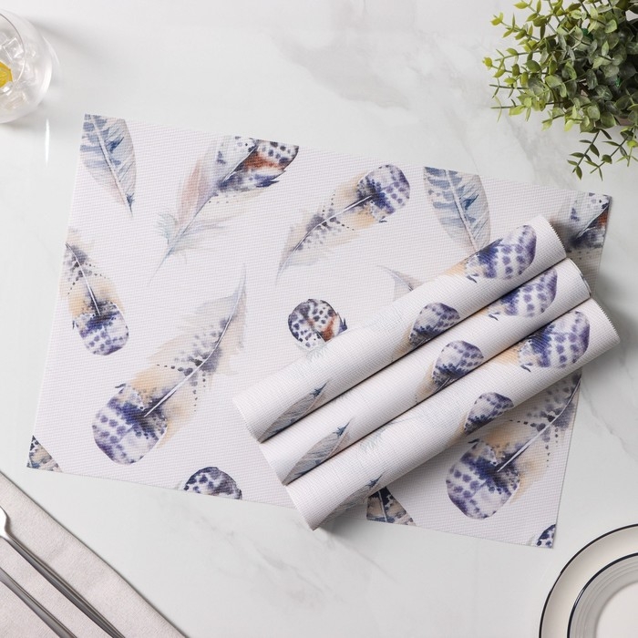 Салфетки сервировочные на стол Доляна &laquo;Легкость&raquo;, 4 шт, 30&times;45 см, цвет белый