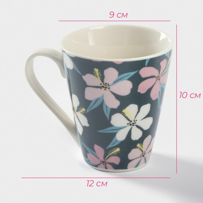Кружка фарфоровая Доляна &laquo;Весна&raquo;, 320 мл