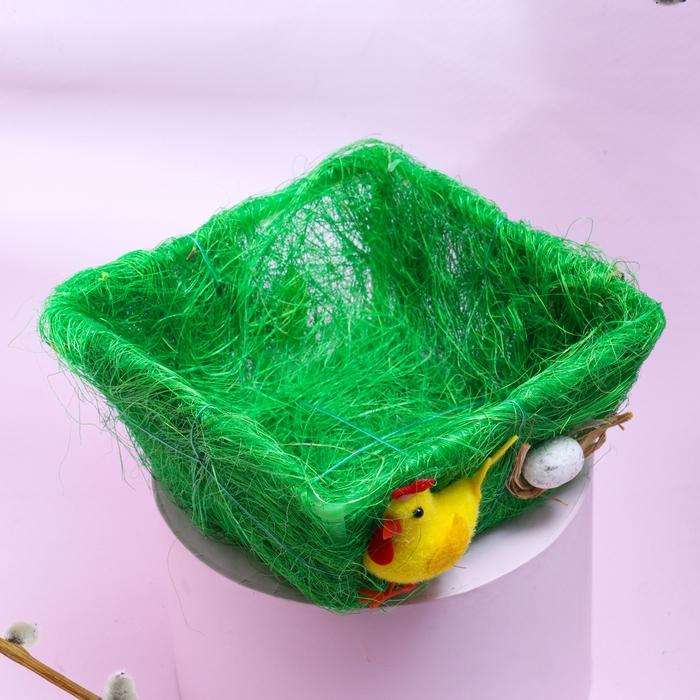 Пасхальная декоративная корзинка Пасхальная декоративная корзинка "Травка" 16х18х8 см