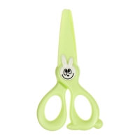 Ножницы 11,8см пластиковые ручки, закругленные концы лезвий, Зайчик зеленый CALLIGRATA