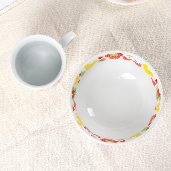 Набор детской посуды, 2 предмета: салатник, кружка, Минни Маус Набор детской посуды, 2 предмета: салатник, кружка, Минни Маус