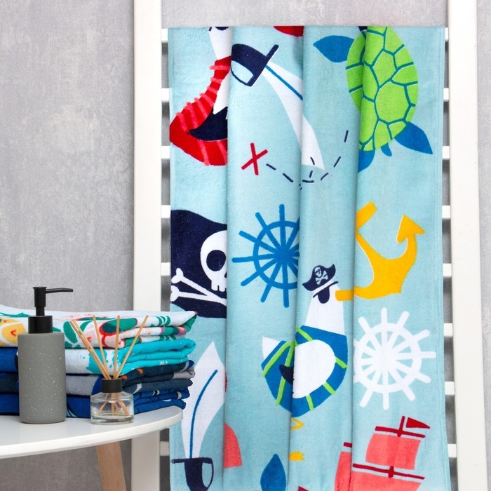 Полотенце LoveLife Полотенце LoveLife "Пираты" 70х140 см, велюр/махра 340гр/м2, 100% хлопок