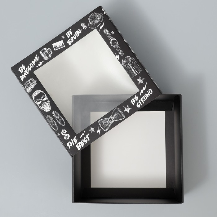 Коробка-фоторамка подарочная складная, упаковка, &laquo;Мужская&raquo;, 14 х 14 х 8 см