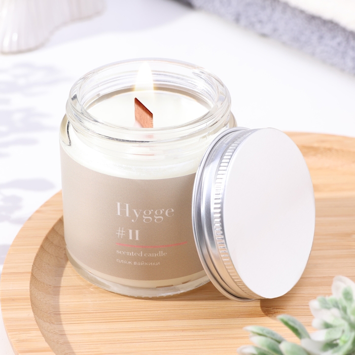 Свеча ароматическая Свеча ароматическая "Hygge" #11 Пляж вайкики, соевый воск, в банке, 90 г
