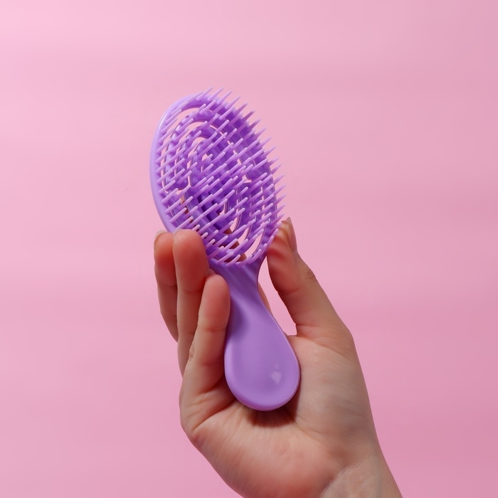 Расчёска - мини массажная, 5,5 &times; 14 см, цвет фиолетовый