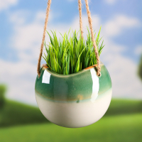 Кашпо подвесное "Круглое" зеленое, 11х11х9см Кашпо подвесное "Круглое" зеленое, 11х11х9см