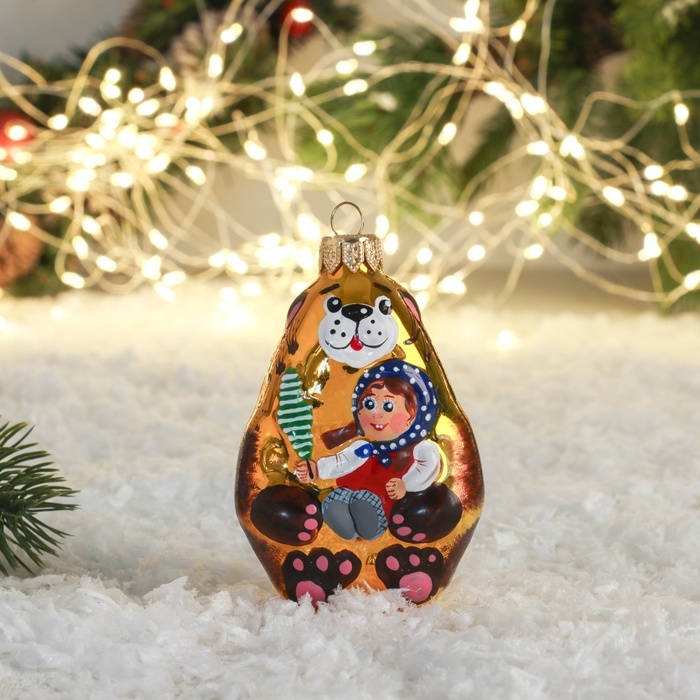 Ёлочная игрушка "Маша и медведь" 10 см