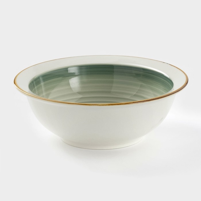 Салатник керамический &laquo;Крафт&raquo;, 1,4 л, 23&times;8 см, цвет темно-зелёный