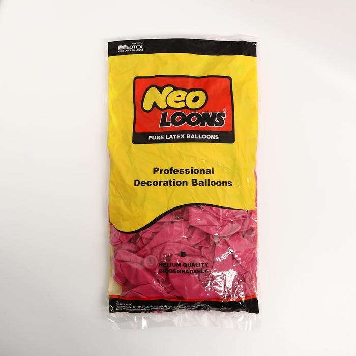 Шар латексный 10", стандарт, набор 100 шт., цвет фуксия