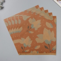 Бумага для скрапбукинга двусторонняя крафт "Цветы" плотность 180 гр набор 5 шт 30,5х32 см Бумага для скрапбукинга двусторонняя крафт "Цветы" плотность 180 гр набор 5 шт 30,5х32 см