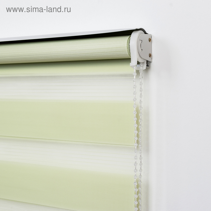 Штора рулонная &laquo;День-ночь&raquo;, 60&times;180 см (с учётом креплений 3,5 см), цвет зелёный