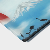 Набор для суши из стекла Доляна &laquo;Журавль&raquo;, 3 предмета: соусники 8&times;2 см, 8&times;6 см, подставка 25&times;15&times;2 см