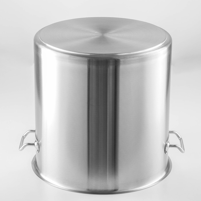 Кастрюля из нержавеющей стали Hanna Kn&ouml;vell HoReCa, 50 л, толщина 0,8 мм, 201 сталь, дно 3,2 мм, металлическая крышка, с теплораспределительным дном, индукция