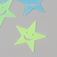 Наклейка фосфорная пластик "Звезды-смайлы" набор 15 шт 17х12 см