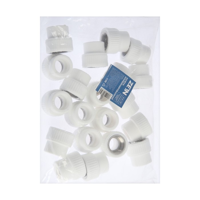 Муфта комбинированная ZEIN, полипропиленовая, внутренняя резьба, d=25 мм х 3/4 Муфта комбинированная ZEIN, полипропиленовая, внутренняя резьба, d=25 мм х 3/4"