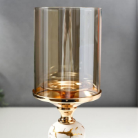 Подсвечник металл на 1 свечу "Мраморный шар с золотом" 29х11,5х11,5 см Подсвечник металл на 1 свечу "Мраморный шар с золотом" 29х11,5х11,5 см