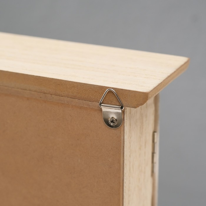 Ключница дерево 6 крючков "Белые пальмовые листья" 25,5х20,5х6,5 см   МИКС