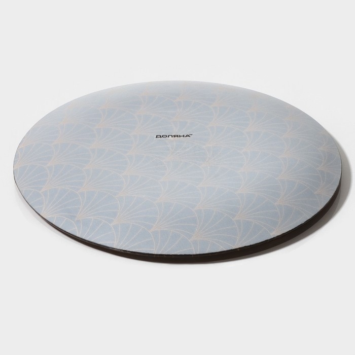 Тарелка стеклянная Доляна &laquo;Золотое перо&raquo;, d=18 см, цвет чёрный