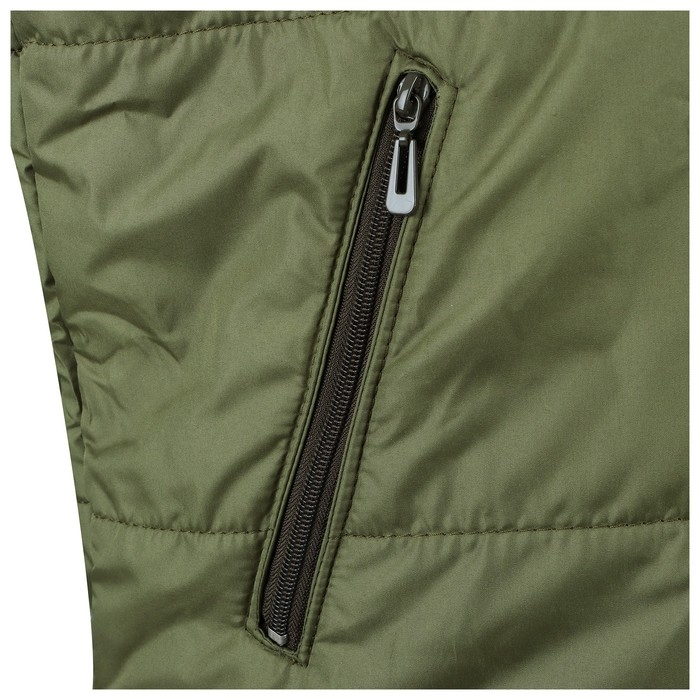 Жилет утепленный на молнии с капюшоном, ткань дюспо, цвет хаки, р 44-46 Жилет утепленный на молнии с капюшоном, ткань дюспо, цвет хаки, р 44-46