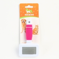 Пуходерка "Риф" без капель с резиновой ручкой 7 х 14 см, розово-белая Пуходерка "Риф" без капель с резиновой ручкой 7 х 14 см, розово-белая