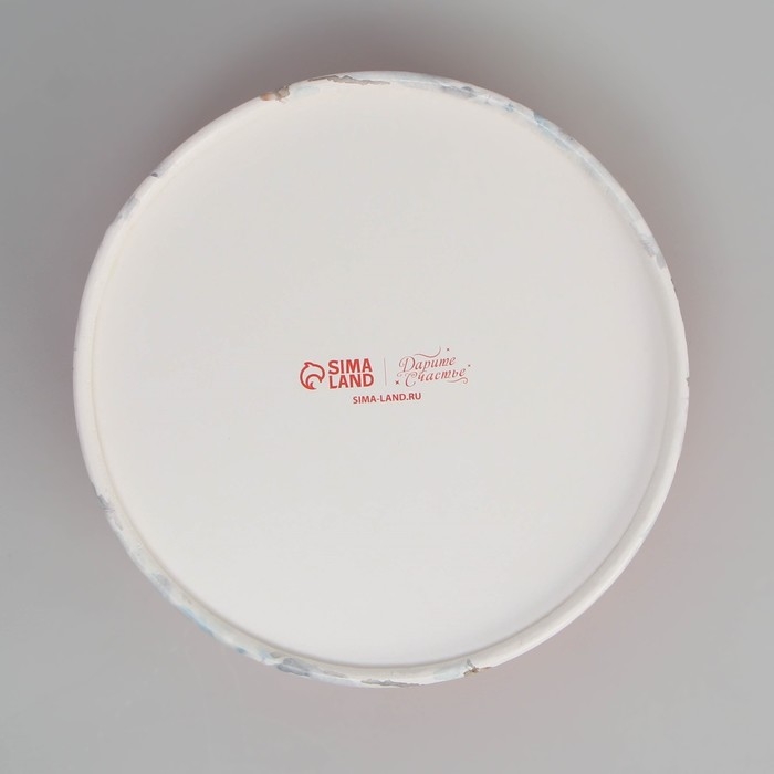 Коробка для макарун тубус с окном &laquo;Зимний город&raquo;, 12 х 12 х 5 см, Новый год