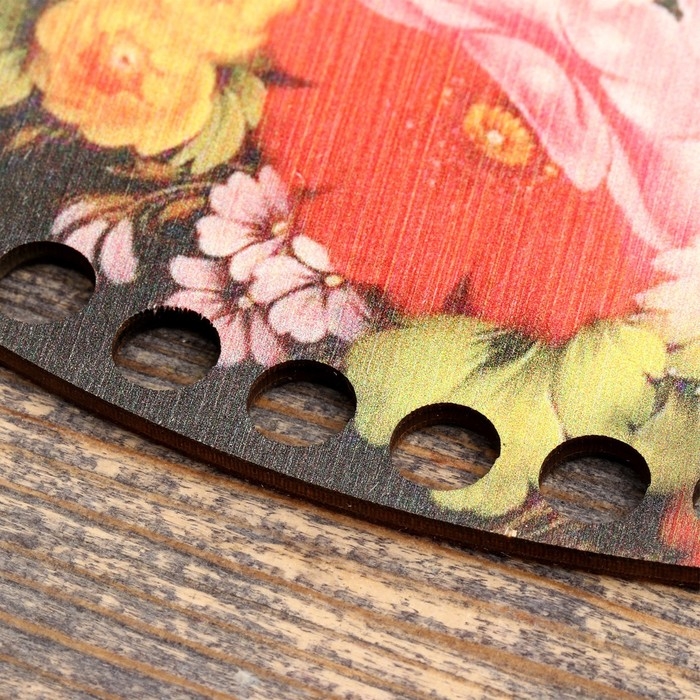 Заготовка для вязания "Овал параллельный Жостовская роспись №1" размер 20&times;15 см