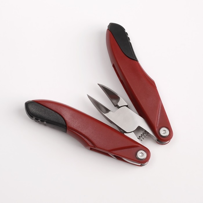 Кусачки педикюрные, 3 в 1, с лазерной пилочкой, изогнутое лезвие, складные, 8,7 см, длина лезвия - 18 мм, цвет бордовый Кусачки педикюрные, 3 в 1, с лазерной пилочкой, изогнутое лезвие, складные, 8,7 см, длина лезвия - 18 мм, цвет бордовый