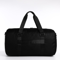 Сумка дорожная на молнии, наружный карман, держатель для чемодана, длинный ремень, цвет чёрный Сумка дорожная на молнии, наружный карман, держатель для чемодана, длинный ремень, цвет чёрный